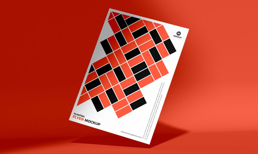 Free Floating A4 Flyer Mockup Design - Mockup Planet