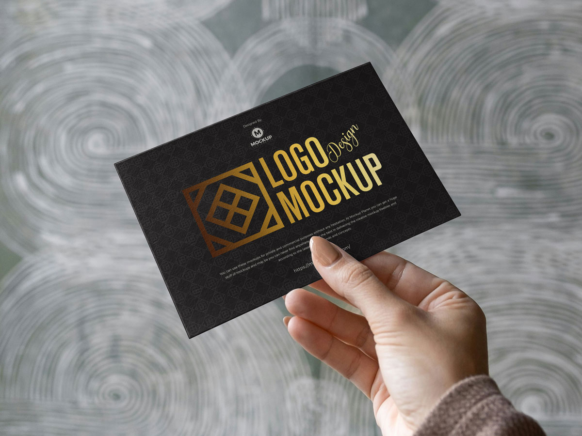 Free-Girl-Showing-Card-Logo-Mockup-Design