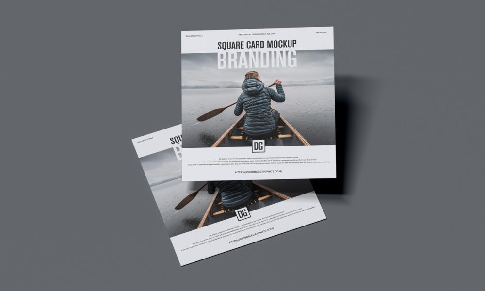 Free Branding Square Card Mockup Design - Mockup Planet