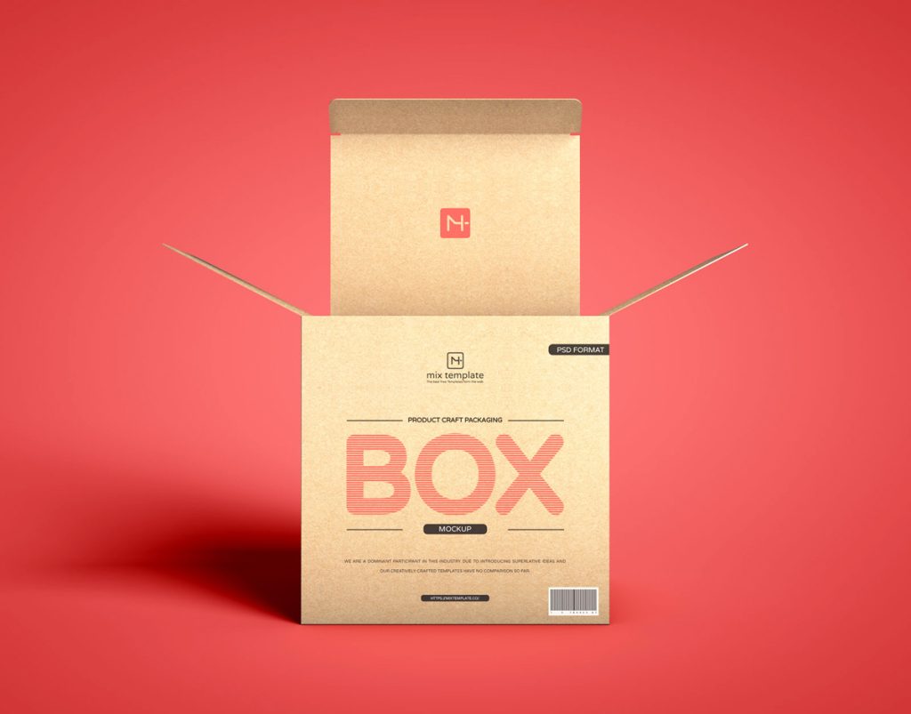 Free Brand Craft Box Packaging Mockup Design - Mockup Planet