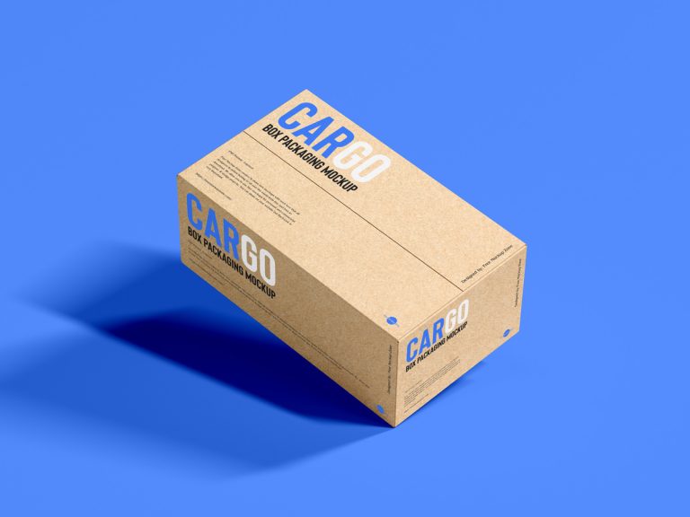 Free Modern Cargo Box Packaging Mockup Design - Mockup Planet