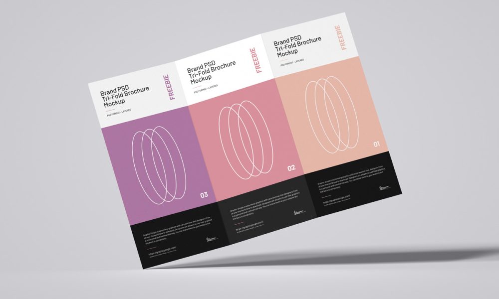 Free Stylish Tri-Fold Brochure Mockup Design - Mockup Planet