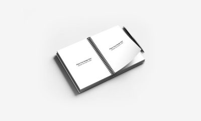 Free-Open-Spiral-Notebook-with-Pencil-Mockup-Design